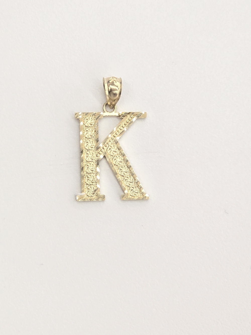 10k Real Gold Letter K Pendant Necklace - Initial Charm